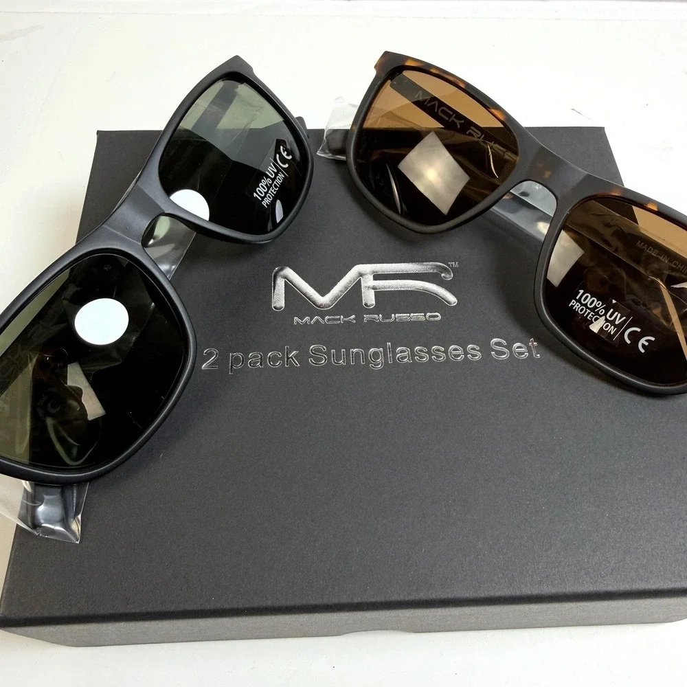 Mack Russo 2-Pack Sunglasses Set His Hers Unisex UV400 New in Box